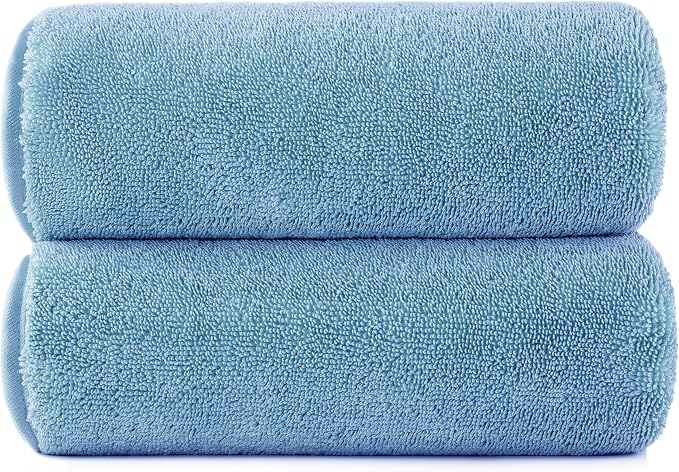 POLYTE Ring Spun Microfiber Oversize Quick Dry Lint Free Bath Towel, 60 x 30 in by Polyte