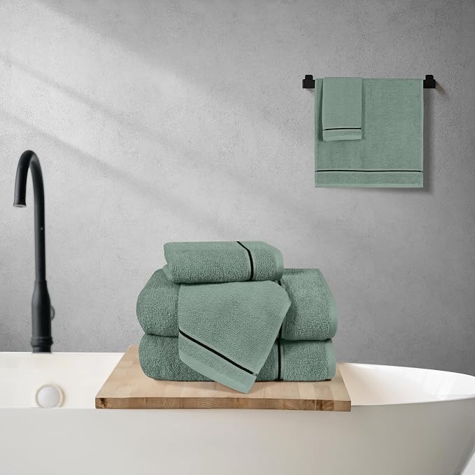 MyOwn Ultra Soft 6 Pack Cotton Towel Set, Contains 2 Bath Towels 28x55 inch - Image 4