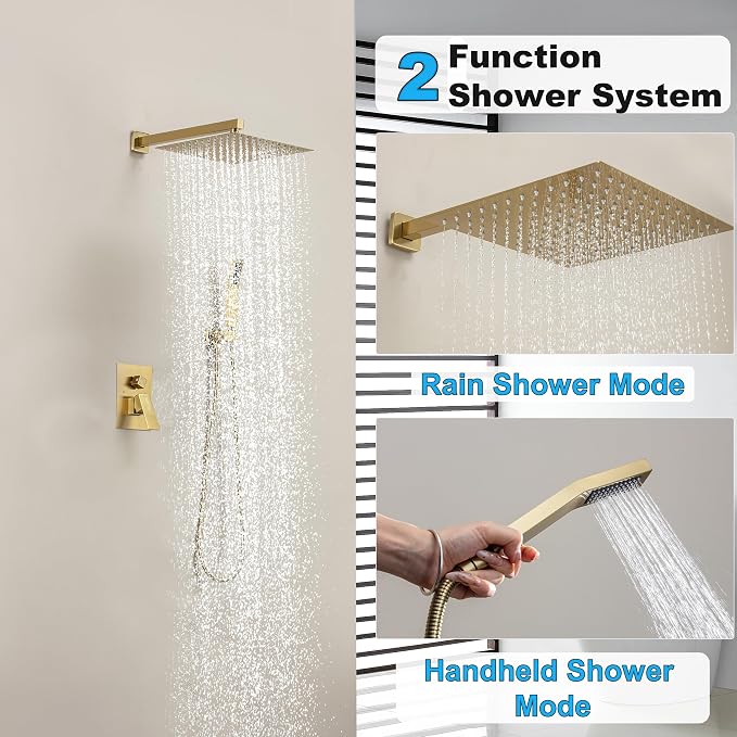 10 Inch Shower Faucet Set, Rainfall Shower System - Image 2