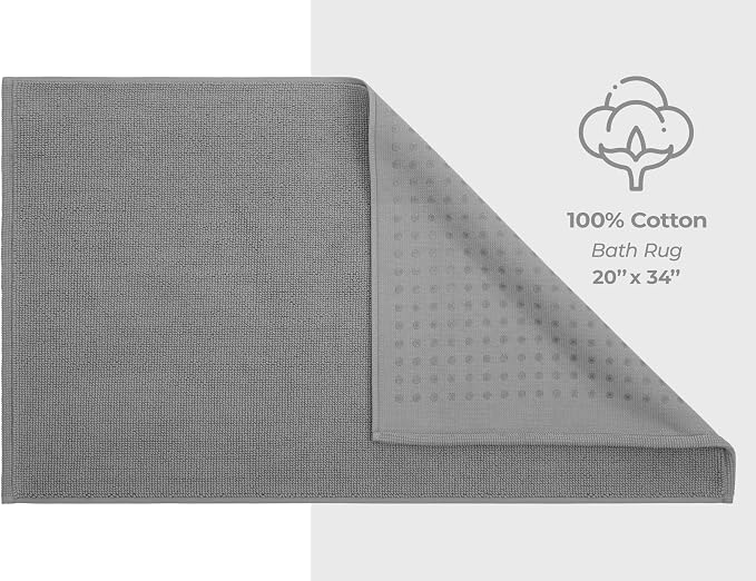 American Soft Linen Bath Rug, 20 in 34 in 100% Cotton Bath Mats Rugs - Image 5