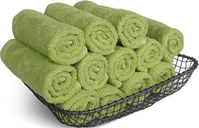 SALBAKOS 100% Turkish Cotton Washcloth Set of 12 13x13 inch | Heirloom Quality - Image 5