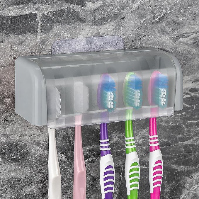 LUEXBOX 5 Slots Wall Mount Toothbrush Holder by LUEXBOX