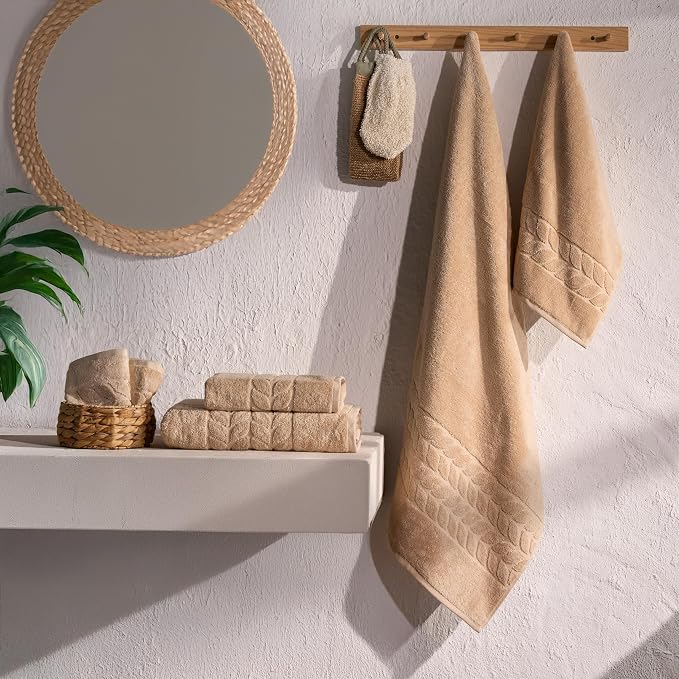 BAGNO MILANO Organic Turkish Cotton Bath Towels, Luxury Jacquard Collection - Image 3