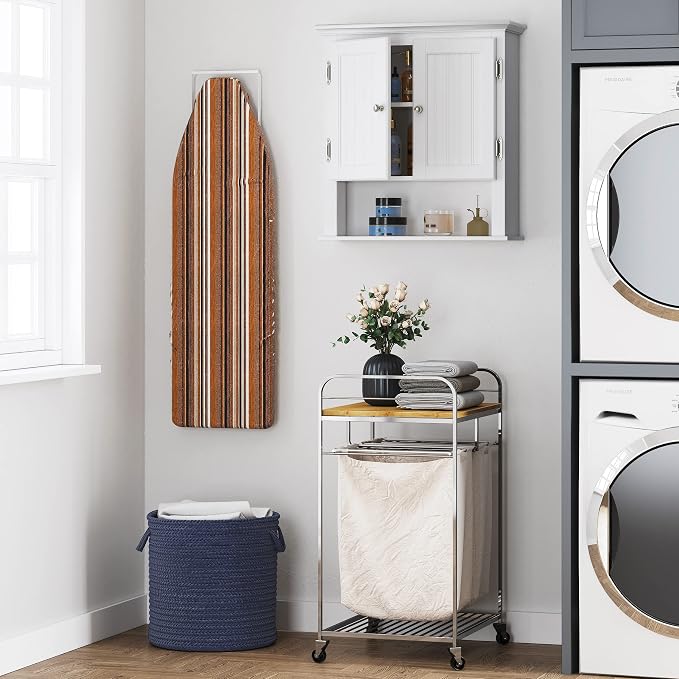 UTEX Bathroom Cabinet Wall Mounted, Wood Hanging Cabinet, Wall Cabinets - Image 8