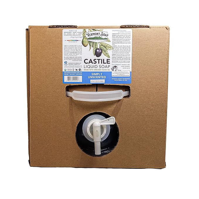 Vermont Castile Soap Unscented, Gentle Liquid Soap by VermontSoap