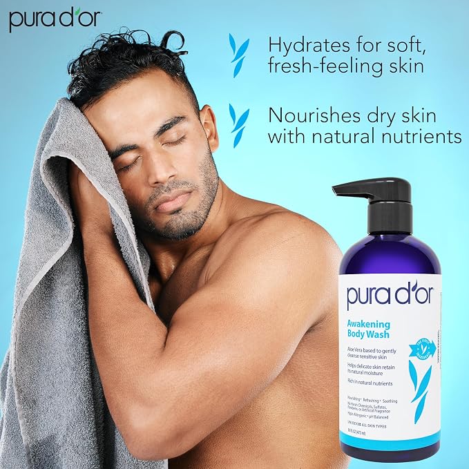 PURA D'OR Awakening Body Wash Aloe Vera, Tea Tree - Image 2