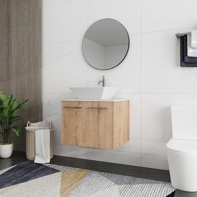 24 Inch Bathroom Vanity with Sink, Modern Wall Mount Floating Bathroom Vanity - Image 6