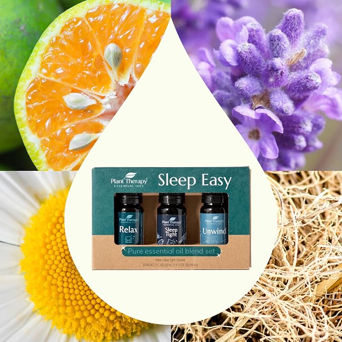 Plant Therapy Sleep Easy Essential Oil Blend Set 10 mL Each of Relax, Sleep - Image 3