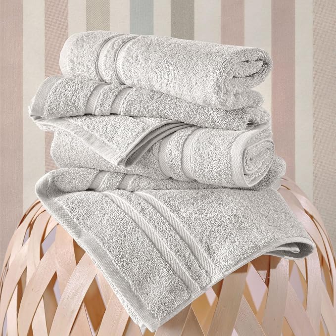 Hawmam Linen Ice Silver Hand Towels 4 Pack Turkish Cotton Premium Quality Soft - Image 6