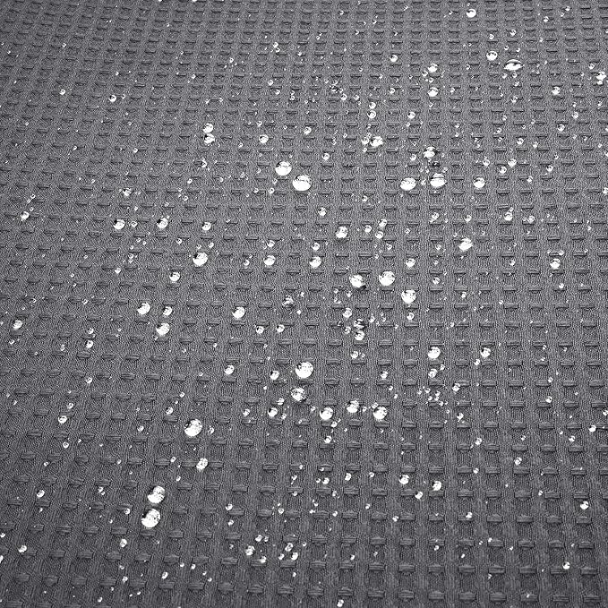 River Dream Heavyweight Grey No Hooks Required Dotted Waffle Weave Shower - Image 9