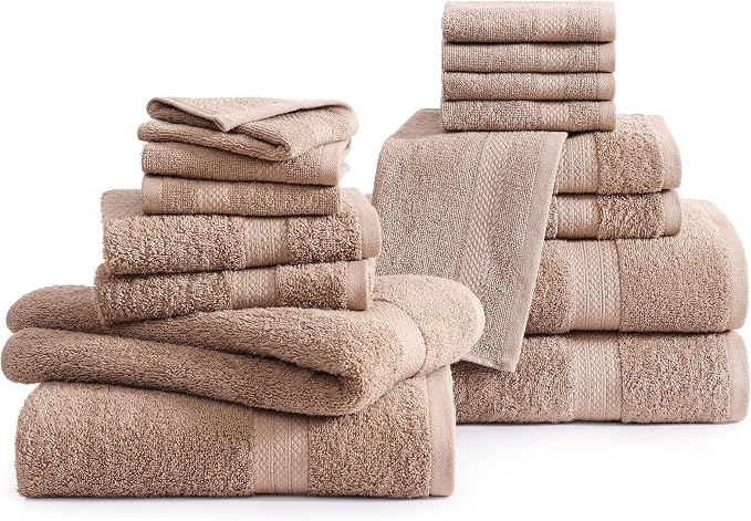 LANE LINEN 100% Mercerized Cotton Bathroom Towel Set - Image 2