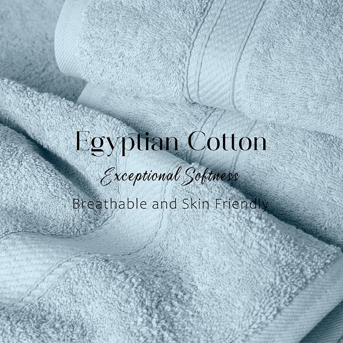 Superior Egyptian Cotton Pile 6 Piece Towel Set, Includes 2 Bath, 2 Hand - Image 5