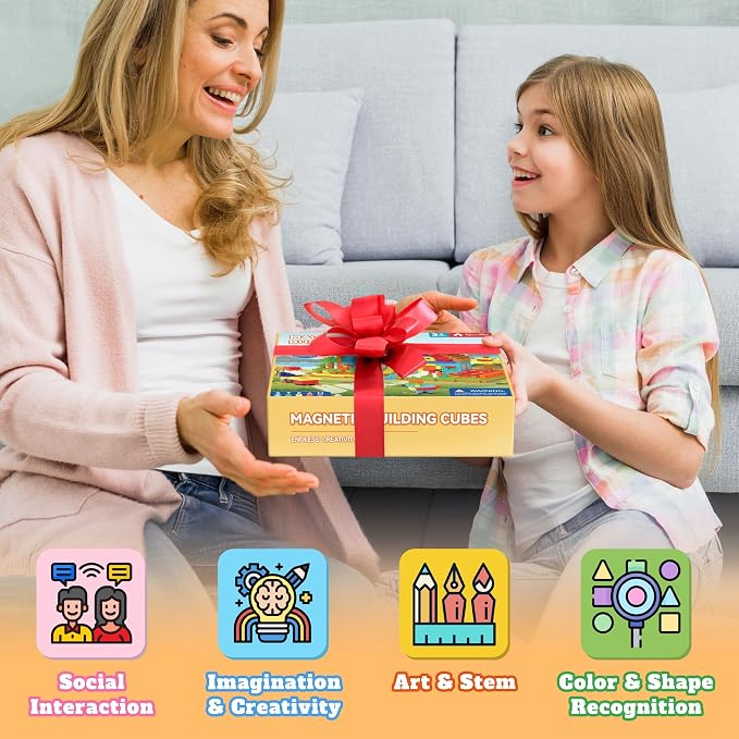 116 PCS Magnetic Blocks Set, STEM Educational Preschool Sensory Toys - Image 7