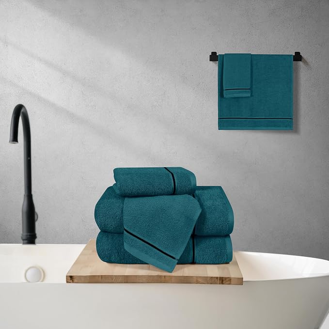 MyOwn Ultra Soft 6 Pack Cotton Towel Set, Contains 2 Bath Towels 28x55 inch - Image 4