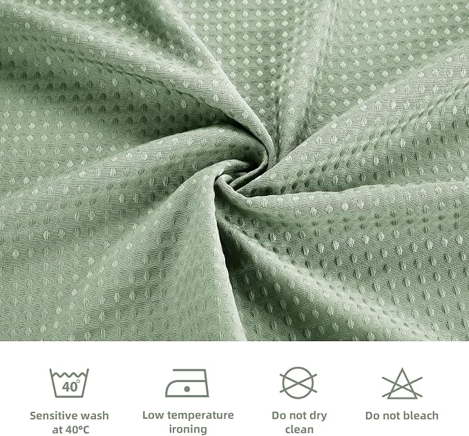 LaCyan 3 in 1 Waterproof Waffle Weave Shower Curtain and Clear Liner Set - Image 5