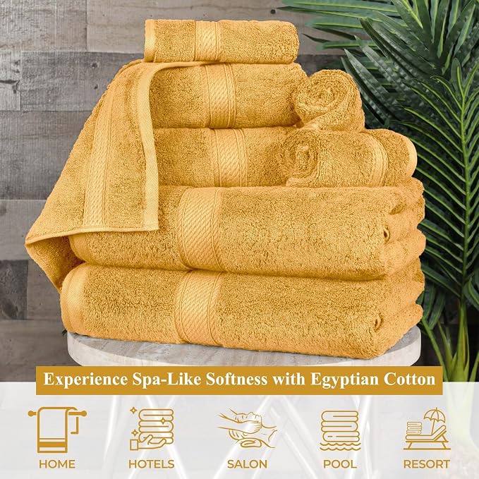 Superior Egyptian Cotton Pile Bath Towels, Ultra Soft Luxury Towel, Thick Plush - Image 4