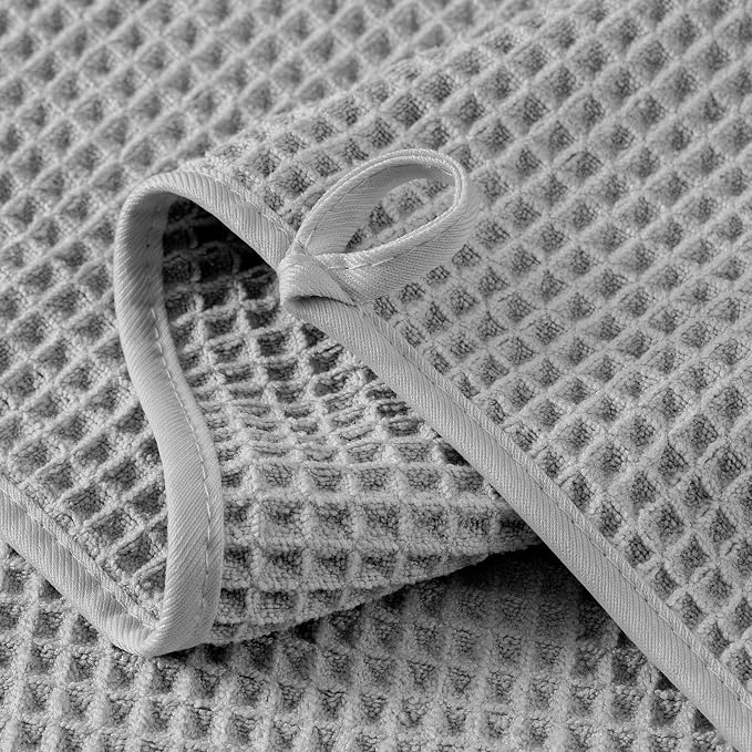 Microfiber Waffle Hand Towels, 4 Pieces, Fast Drying, Lint Free - Image 3