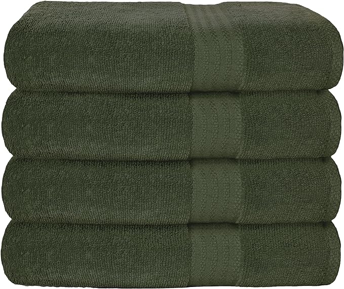 GLAMBURG Premium Cotton 4 Pack Bath Towel Set by GLAMBURG