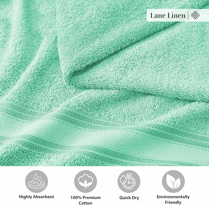 LANE LINEN Luxury Bath Towel Set of 12 – 100% Mercerized Cotton, 4 Bath Towels - Image 7