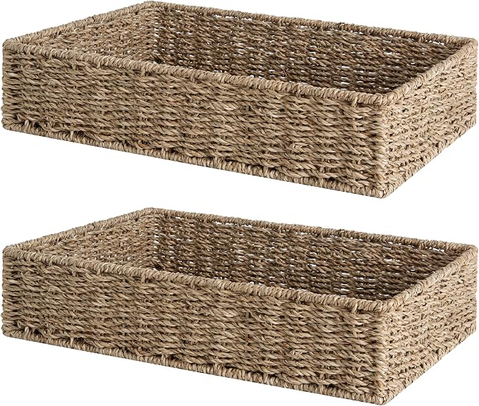 StorageWorks Large Seagrass Tray by StorageWorks