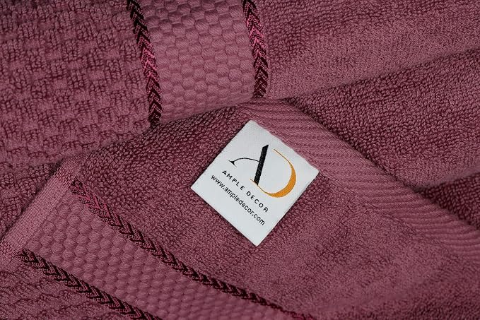 Ample Decor 100% Cotton Grape Purple Hand Towel - Image 7