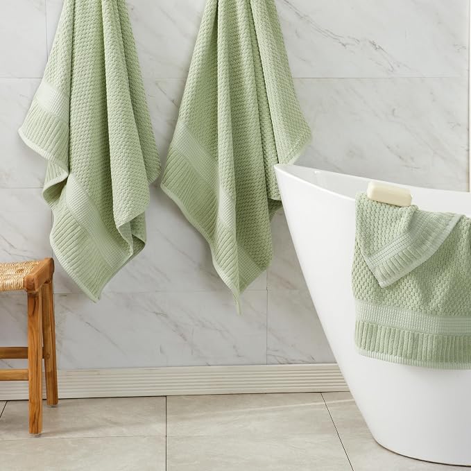 NY Loft 100% Cotton Towel Set 6 Piece Towel Set | Super Soft & Absorbent - Image 8