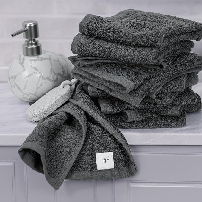 Tens Towels Pack of 12 Washcloths, 12 x 12 Inches, Lighter Weight, Quick to Dry - Image 5