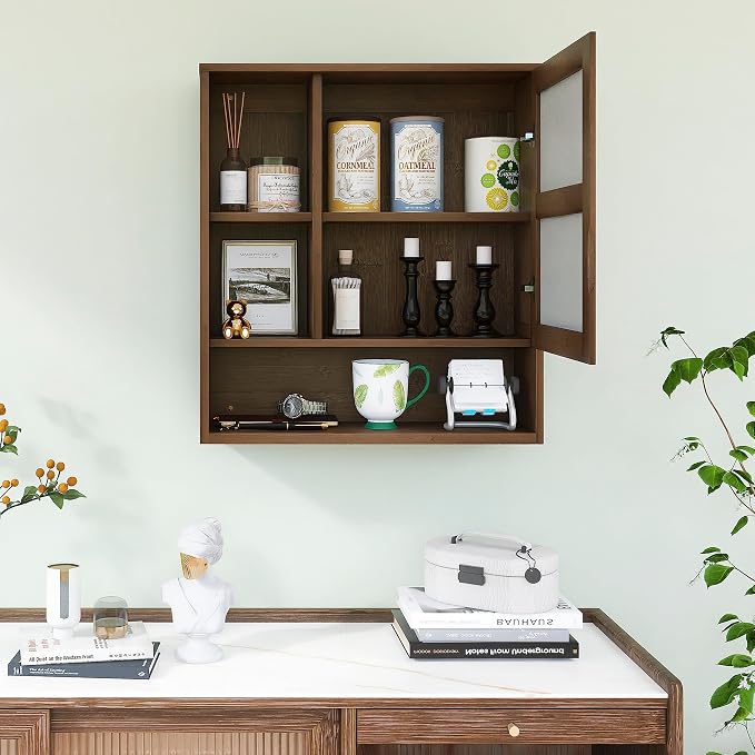 SMIBUY Bathroom Mirror Cabinet Wall Mounted, Bamboo Space Saver Medicine Cabinet - Image 4