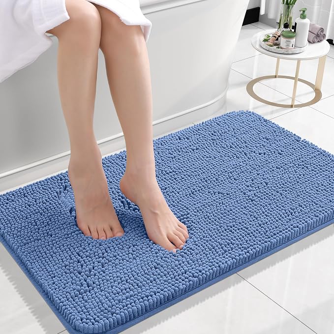 OLANLY Bathroom Rugs 24x16, Extra Soft Absorbent Chenille Bath Rugs, Rubber by OLANLY