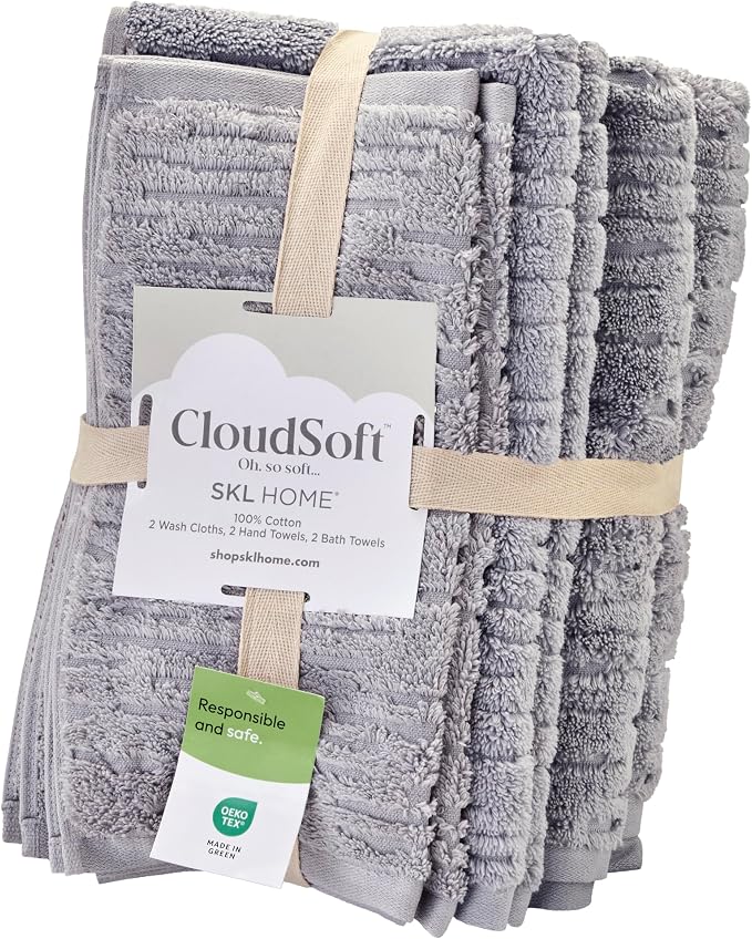 SKL Home CloudSoft Cotton Luxury 6 Pc Towel Set - Image 7