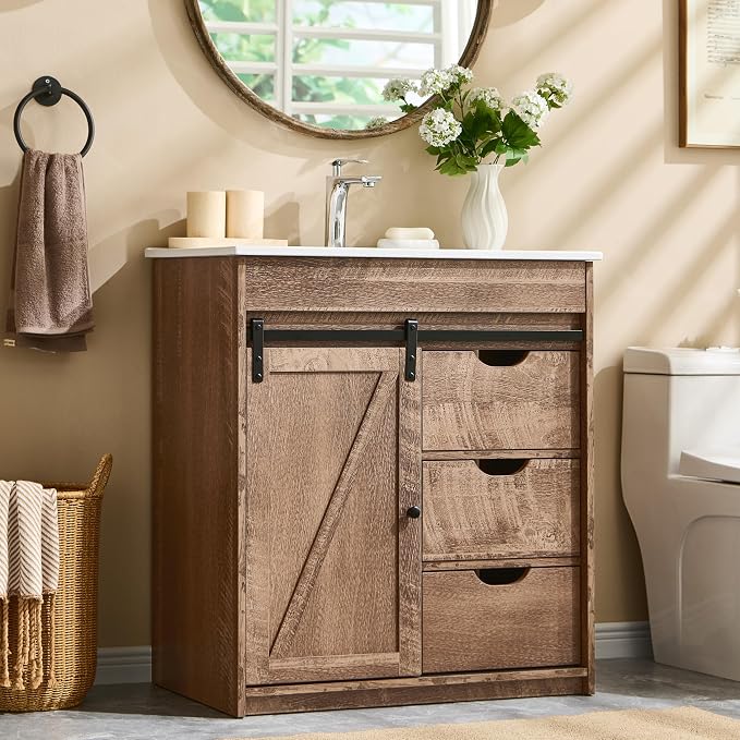30" Farmhouse Bathroom Vanity by AITJUNZ
