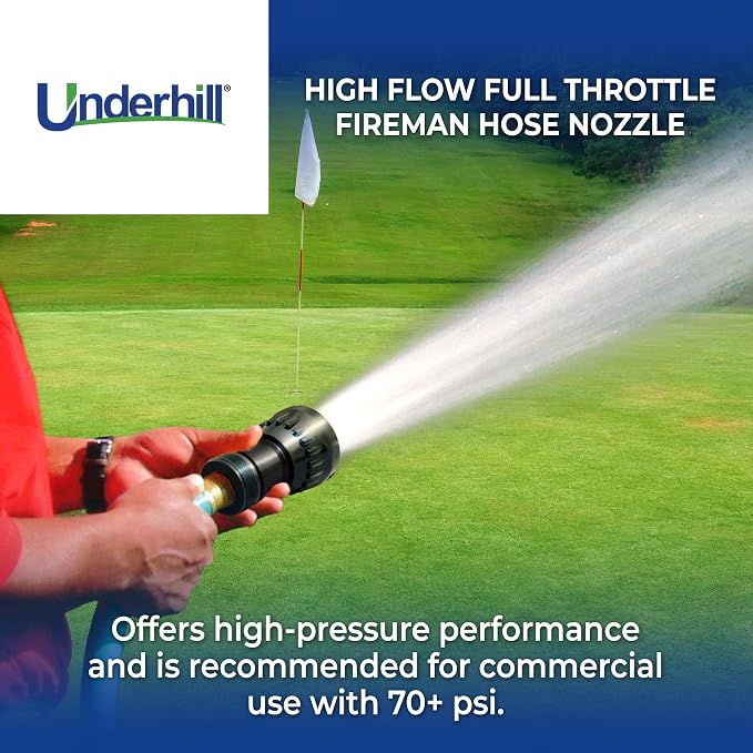 Underhill Garden Water Hose Nozzle Sprayer Jet Attachment, Heavy-Duty Metal and - Image 2