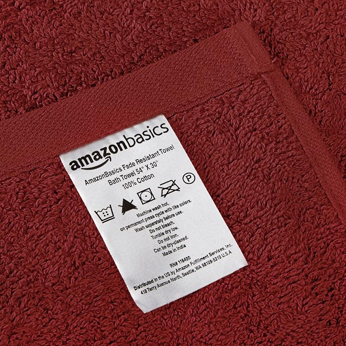 Amazon Basics Soft Bath Towels set, Absorbent Fade Resistant 100% Cotton - Image 3