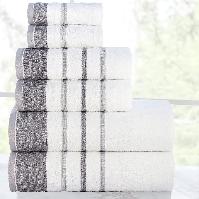 CASA COPENHAGEN White Bay, 6 Pieces Towel Set- White - Image 3