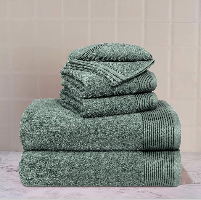 Belizzi Home 100% Cotton Ultra Soft 6 Pack Towel Set, Contains 2 Bath Towels - Image 2