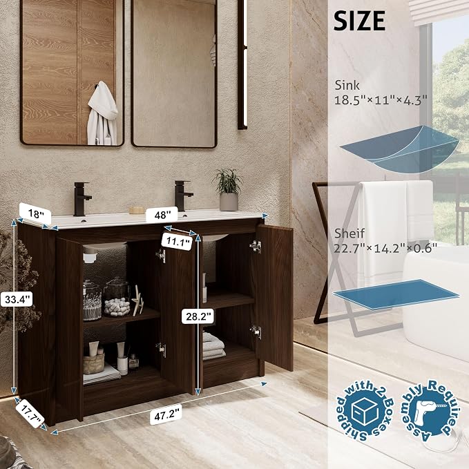 eclife 48" Bathroom Vanities - Image 2