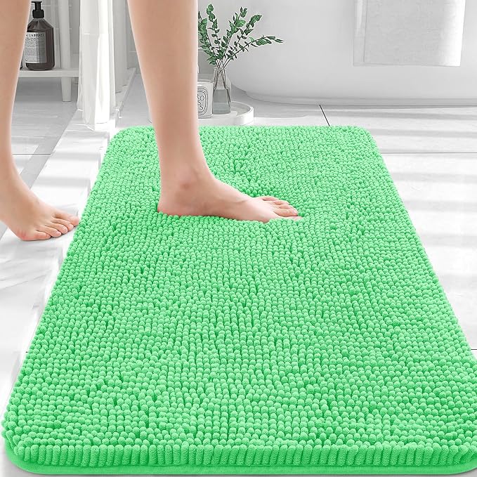 OLANLY Bathroom Rugs 30x20, Extra Soft Absorbent Chenille Bath Rugs, Rubber by OLANLY