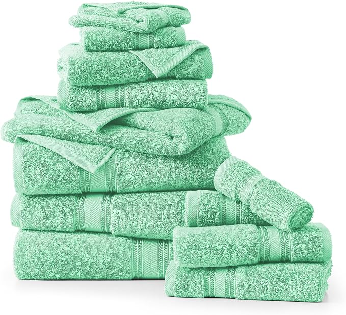 LANE LINEN Luxury Bath Towel Set of 12 – 100% Mercerized Cotton, 4 Bath Towels - Image 2
