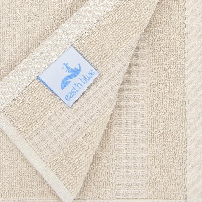 EastNBlue Lara 100% Turkish Cotton Washcloths 4 Pack, Extra Soft & Absorbent - Image 4