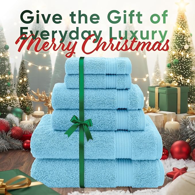 American Veteran Towel, 100% Cotton Turkish 6 Piece Towel Set Luxury Towels Set - Image 2