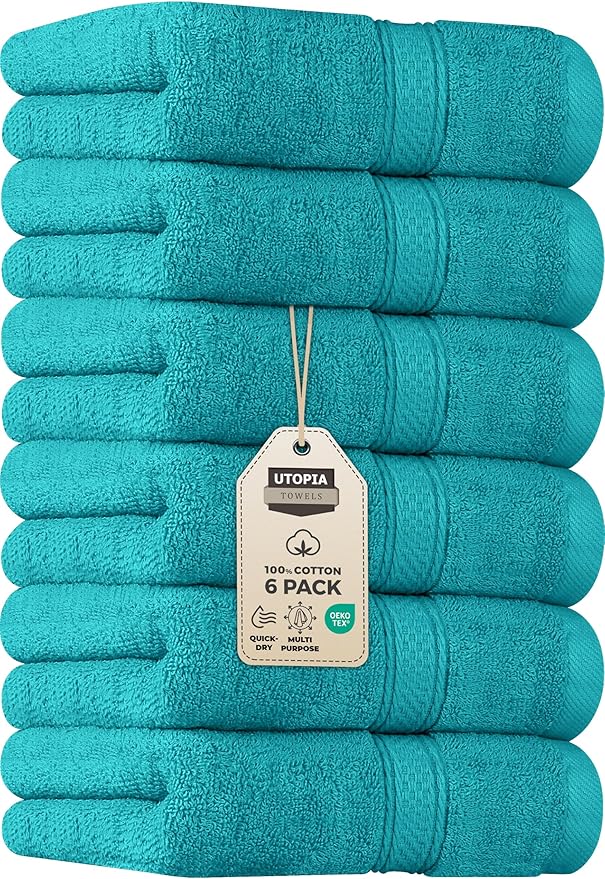 Utopia Towels 6 Pack Premium Hand Towels Set, 16 by 28 inches, 100% Ring Spun by UTOPIATOWELS