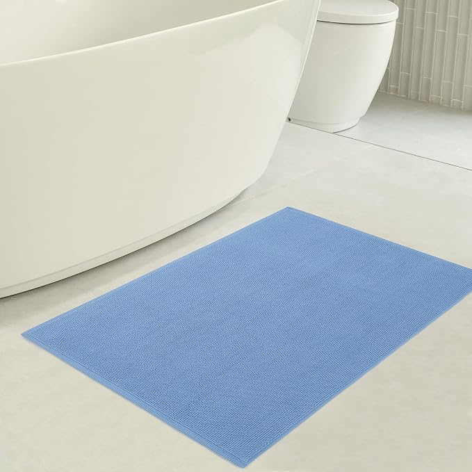 American Soft Linen Bath Rug, 17 in 24 in 100% Cotton Bath Mats Rugs - Image 3