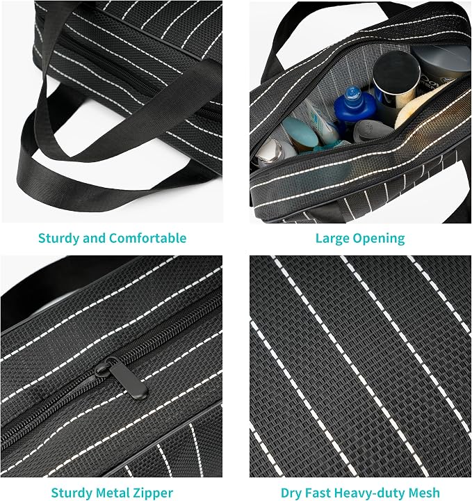 Mesh Shower Caddy Bag for Bathroom Gym Camping Portable Travel Mesh Toiletry - Image 2