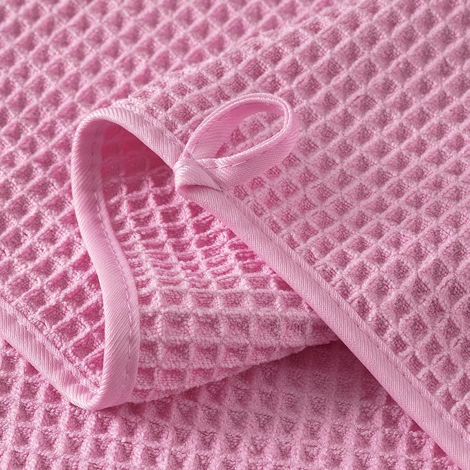Microfiber Waffle Hand Towels, 4 Pieces, Fast Drying, Lint Free - Image 3