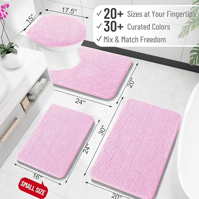 OLANLY Bathroom Rugs 30x20, Extra Soft Absorbent Chenille Bath Rugs, Rubber - Image 2