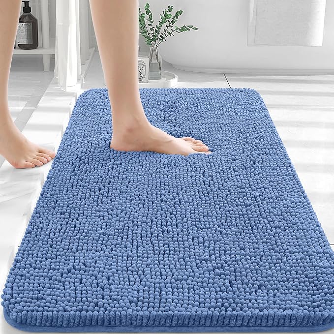 OLANLY Bathroom Rugs 36x24, Extra Soft Absorbent Chenille Bath Rugs, Rubber by OLANLY