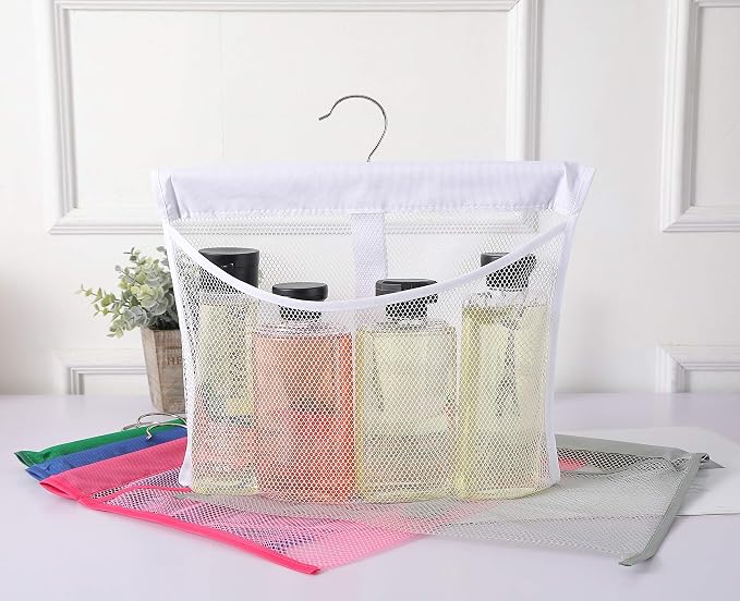 Portable Mesh Pocket with Rotatable Hanger, Quick Dry Serial Type Bath Storage - Image 3