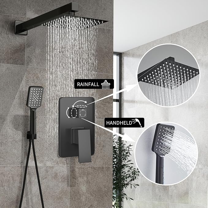 Shower Head Matte Black, Shower Faucet Set Bathroom Shower System - Image 3