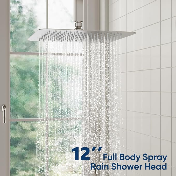 ESNBIA Shower System, 12 Inches Rain Shower Head - Image 3