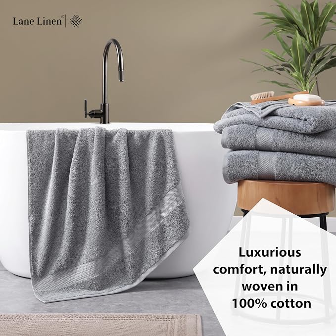LANE LINEN 100% Pure Cotton Bath Sheets Set of 4 - Image 4